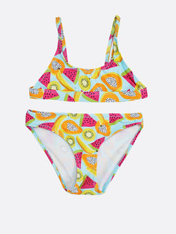 Яркий раздельный купальник с фруктовым принтом для девочек