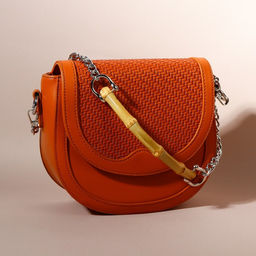 Ручка для сумки, бамбук, с цепочками и карабинами, 60 см, цвет серебряный - Арт узор фото 5