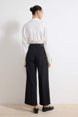 Siyah Kemerli Culotte Dokuma Genis Paca Pantolon TWOSS26PL00076 - Trendyolmilla фото 4