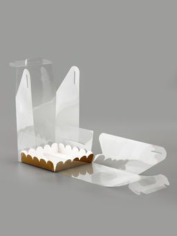 PVC Коробка для бенто - торта, прозрачная, 16×16×12 см