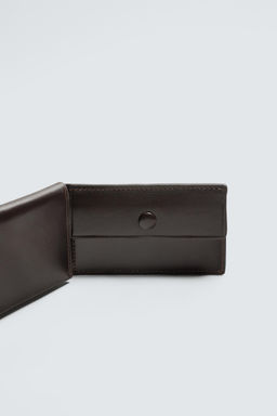 LEATHER FOLDING CARD HOLDER - Zara фото 3