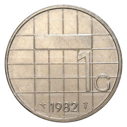 Монета 1 гульден 1982 года