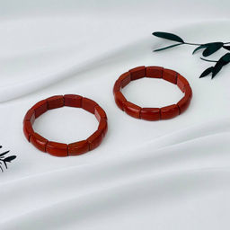 Браслет из кирпичной Яшмы 19 см - Радуга самоцветов фото 3