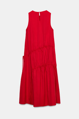 NYLON MIDI DRESS WITH TIES - Zara фото 17