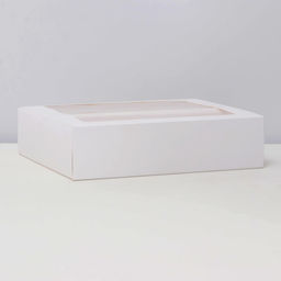 Коробка для кондитерских изделий, с окном, белая, 22.1×25.5×6.5