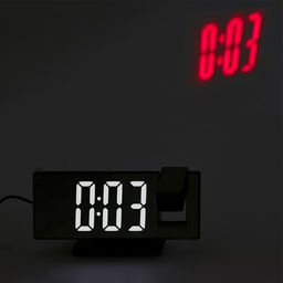 Часы-будильник электронные настольные с проекцией на потолок, 18.4×7.5 см, белая индикация