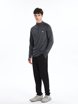 Dik Yaka Uzun Kollu Erkek Spor Ti??rt