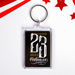 Цена за 3 шт. Брелок "23 февраля" чёрный, пластик, 3,5х5 см