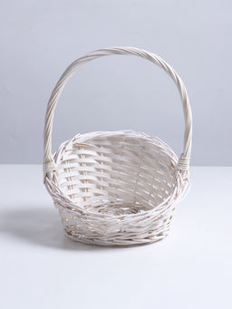 Корзина плетёная 25×25×5×13.5×30 см, ива, белая