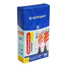 Цена за 9 шт. Маркер перманентный скошенный 5.0 мм Centropen 8516, цвет чёрный (стойкий к высыханию)