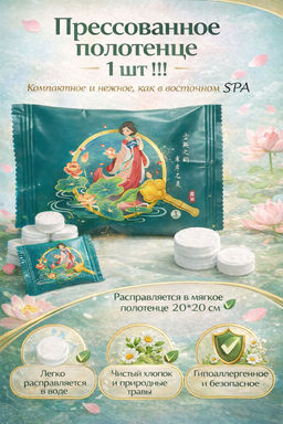 1шт !!! Прессованное полотенце - Bioaqua фото 9