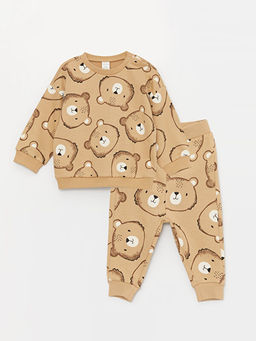 Bisiklet Yaka Erkek Bebek Sweatshirt ve E?ofman Alt 2li