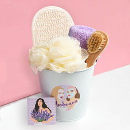 Набор подарочный Этель. Любимой подружке, 6 предметов, полотенце, мочалка, щётка