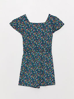 Kare Yaka Desenli K?sa Kollu K?z ?ocuk Tulum - Waikiki фото 2