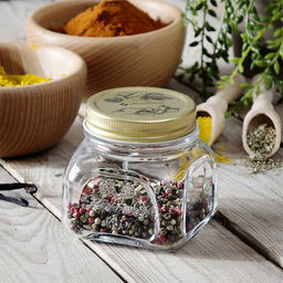 Банка стеклянная с винтовой крышкой "Хоммейд (Home Made)" 0,3л, 8х8х8см, металлическая крышка, Pasabahce (Россия)