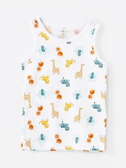 Bisiklet Yaka Kolsuz Bask?l? Erkek Bebek Atlet