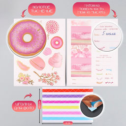 Фотоальбом на кольцах 25 листов Keep memories Сладости. Нежность, с наклейками, тиснение золото, 19?27?3 см