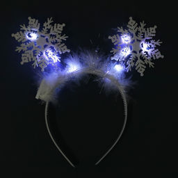 Ободок новогодний карнавальный «Снежинка» с белыми диодами