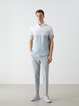 Regular Fit K?sa Kollu ?izgili Erkek G?mlek