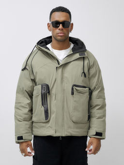 Куртка молодежная мужская зимняя с капюшоном серого цвета 25313_1Sr