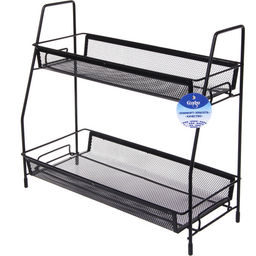 Этажерка настольная хозяйственная универсальная "ФАНАДЕРО", цвет черный, 36*17*33см (лейбл Селфи)