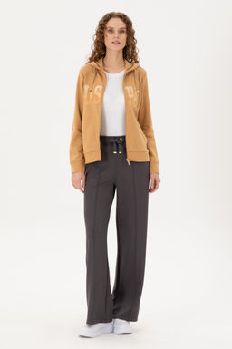 Женская базовая толстовка с капюшоном цвета Camel Неожиданная скидка в корзине - U.s. polo assn фото 4