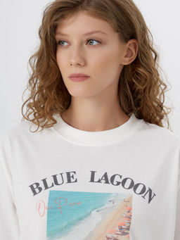 Футболка женская белая с принтом blue lagoon - Mark formelle фото 4