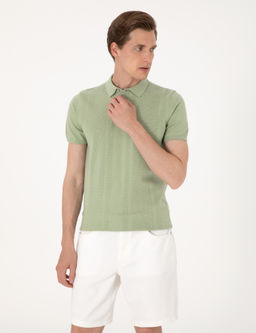 A__k Haki Slim Fit %100 Pamuk Polo Yaka Triko Ti__rt - Pierre cardin фото 3