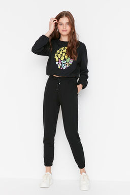 Siyah Basic Jogger Ince Orme Esofman Alt? Pantolon TWOAW21EA0194