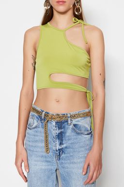 Yag Yesil Crop Orme Pencere/Cut Out Detayl? Bluz TPRSS23BZ00026 - Trendyolmilla фото 4