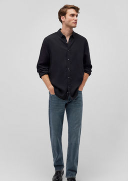 Siyah Tencel TM Lyocell Siyah Gomlek