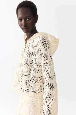 Sudadera efecto crochet con capucha y cord?n - H&m фото 2