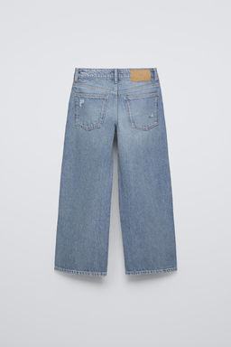 RIPPED WIDE LEG JEANS - Zara фото 3