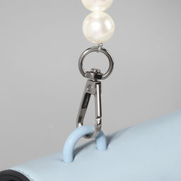 Ручка для сумки, жемчужные бусы, d=12, 14, 16 мм, 39 см, цвет белый, серебряный