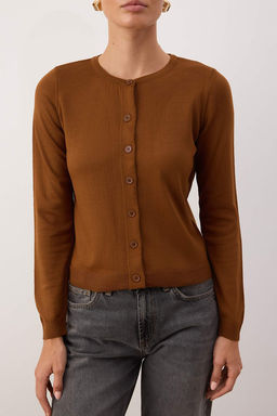 Kahverengi-Tas Ikili Paket Bisiklet Yaka Triko H?rka TWOAW25HI00344