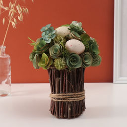 Интерьерный декор Пасхальный зелёный букет, 20?20?22 см