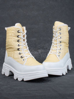 02-FAS99-5Z YELLOW/WHITE Дутики женские (искусственная кожа, плащевая ткань, шерсть) - Фабричный китай фото 14