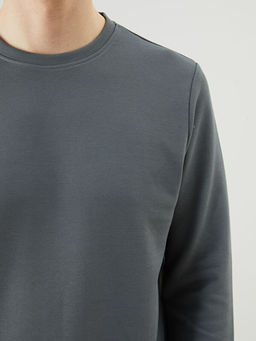 Bisiklet Yaka Uzun Kollu Erkek Sweatshirt