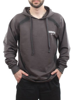 2649 GRAY/BLACK Толстовка мужская (75% хлопок, 20% полиэстер, 5% спандекс)