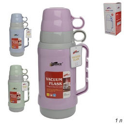 Термос 1 л и 2 кружки / 96100TT /уп 12/