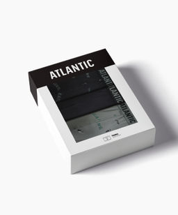 ATLANTIC 3MH-223 Трусы шорты Gym - набор 3 шт. черный + черный + светлый хаки  фото 7