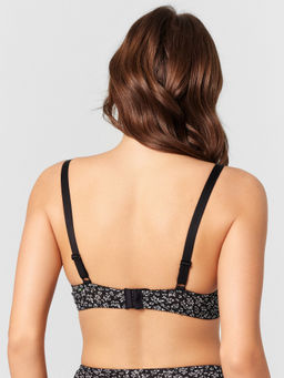 Бюстгальтер женский черный с принтом и кружевом листики на черном1 512497 - Mark formelle фото 3