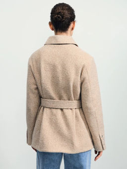 Куртка-рубашка из ткани с ворсом на поясе / Zarina  фото 6