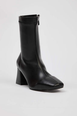 Siyah Strec Fermuarl? Kad?n Blok Topuklu Bot TAKAW26BO00002