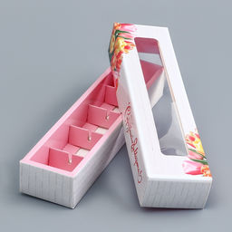 Цена за 10 шт. Коробка для 5 конфет с обечайкой, с окном 8 марта, 21?5?3.3 см