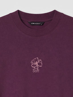 Bisiklet Yaka Bask?l? Kad?n Ti??rt