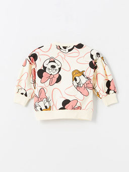 Bisiklet Yaka Uzun Kollu Minnie Mouse Bask?l? K?z Bebek Sweatshirt ve Tayt 2li Tak?m - Waikiki фото 3