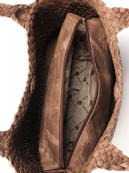 LACCOMA сумка СУ1033-А-винтаж коричневый эко кожа хлопок  фото 5