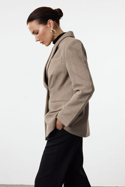 TRENDYOLMILLA Bordo Kase Fitted Blazer Ceket TWOAW25BC00011 фото 7