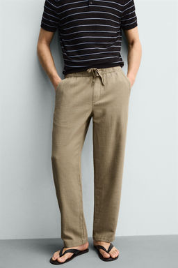PANTAL?N RELAXED FIT ESTRUCTURA / Tostado - Zara фото 16